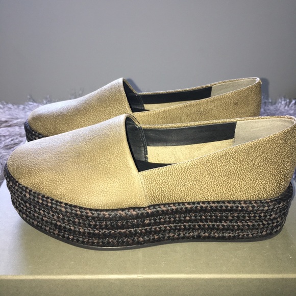 Allsaints dark khaki green leather espadrille - Picture 6 of 8